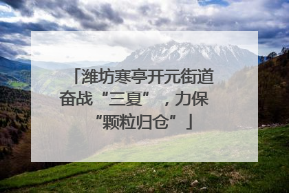 潍坊寒亭开元街道奋战“三夏”，力保“颗粒归仓”