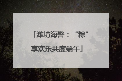 潍坊海警：“粽”享欢乐共度端午