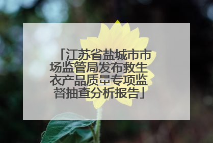 江苏省盐城市市场监管局发布救生衣产品质量专项监督抽查分析报告