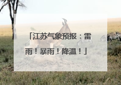 江苏气象预报：雷雨！暴雨！降温！