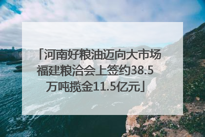 河南好粮油迈向大市场 福建粮洽会上签约38.5万吨揽金11.5亿元