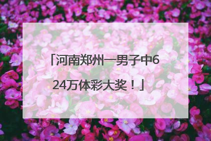 河南郑州一男子中624万体彩大奖！