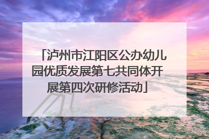 泸州市江阳区公办幼儿园优质发展第七共同体开展第四次研修活动