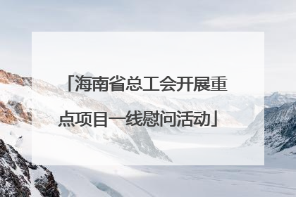海南省总工会开展重点项目一线慰问活动