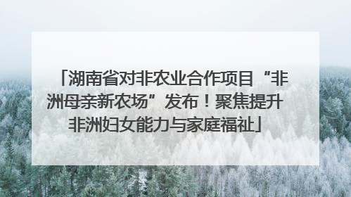 湖南省对非农业合作项目“非洲母亲新农场”发布！聚焦提升非洲妇女能力与家庭福祉