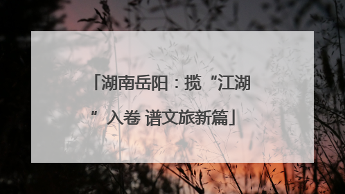 湖南岳阳：揽“江湖”入卷 谱文旅新篇