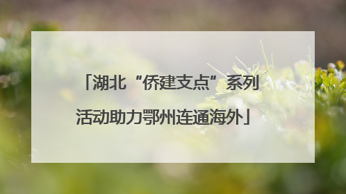 湖北“侨建支点”系列活动助力鄂州连通海外