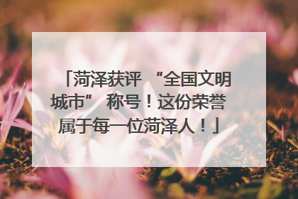 菏泽获评 “全国文明城市” 称号！这份荣誉属于每一位菏泽人！