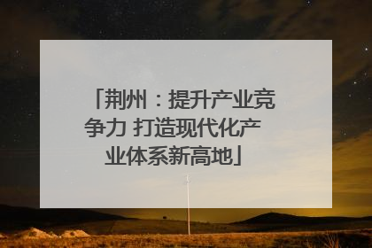 荆州：提升产业竞争力 打造现代化产业体系新高地