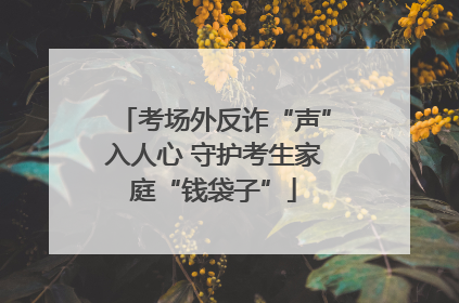 考场外反诈“声”入人心 守护考生家庭“钱袋子”