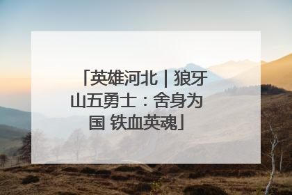 英雄河北｜狼牙山五勇士：舍身为国 铁血英魂