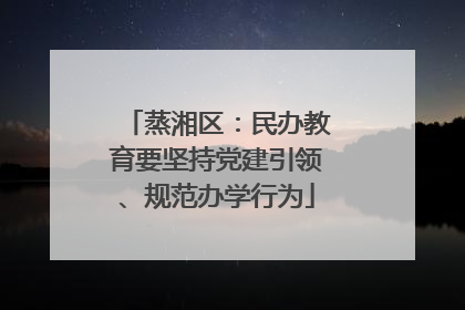 蒸湘区：民办教育要坚持党建引领、规范办学行为