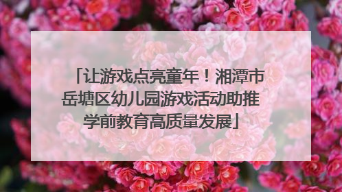 让游戏点亮童年！湘潭市岳塘区幼儿园游戏活动助推学前教育高质量发展