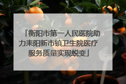 衡阳市第一人民医院助力耒阳新市镇卫生院医疗服务质量实现蜕变