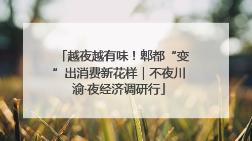 越夜越有味！郫都“变”出消费新花样｜不夜川渝·夜经济调研行