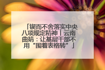 锲而不舍落实中央八项规定精神丨云南曲靖：让基层干部不用“围着表格转”