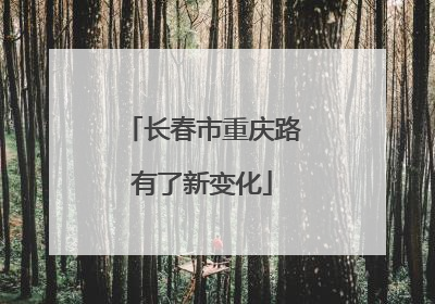 长春市重庆路有了新变化