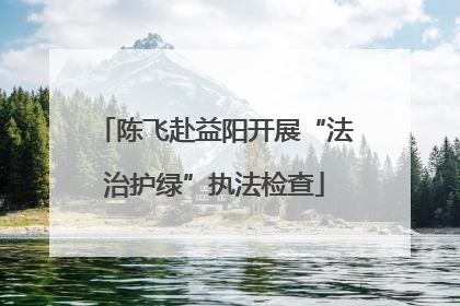陈飞赴益阳开展“法治护绿”执法检查