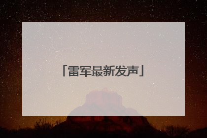 雷军最新发声