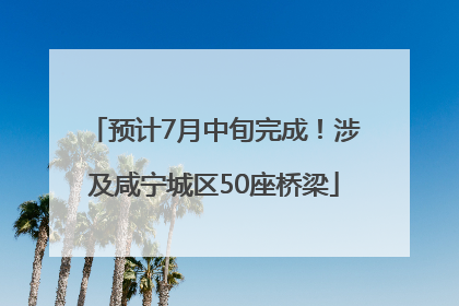 预计7月中旬完成！涉及咸宁城区50座桥梁