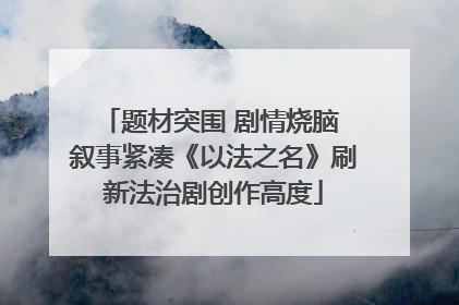 题材突围 剧情烧脑 叙事紧凑《以法之名》刷新法治剧创作高度