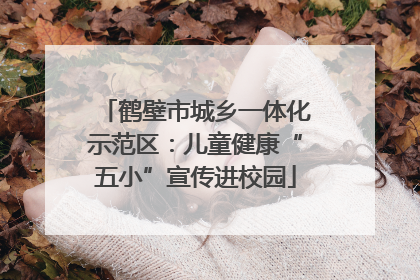 鹤壁市城乡一体化示范区：儿童健康“五小”宣传进校园