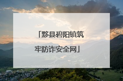 黟县碧阳镇筑牢防诈安全网