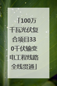 100万千瓦光伏复合项目330千伏输变电工程线路全线贯通