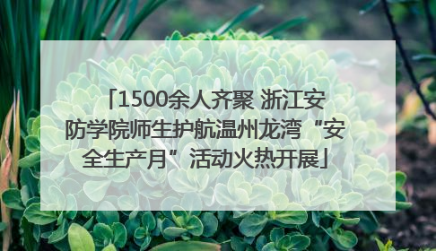 1500余人齐聚 浙江安防学院师生护航温州龙湾“安全生产月”活动火热开展