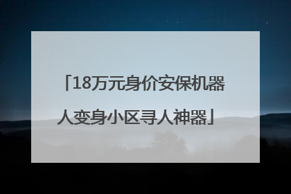18万元身价安保机器人变身小区寻人神器