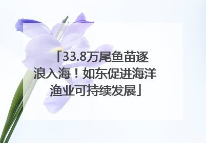 33.8万尾鱼苗逐浪入海！如东促进海洋渔业可持续发展