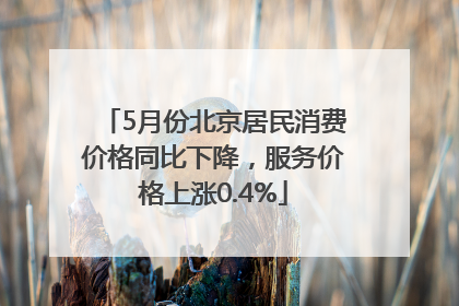 5月份北京居民消费价格同比下降，服务价格上涨0.4%