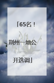 65名！荆州一地公开选调