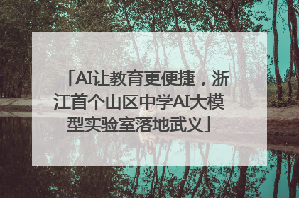 AI让教育更便捷，浙江首个山区中学AI大模型实验室落地武义