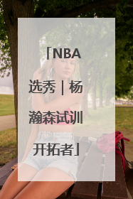 NBA选秀｜杨瀚森试训开拓者